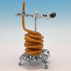 George III Period Rococo Sterling Silver Wax Jack, Desk Accessory, 1767