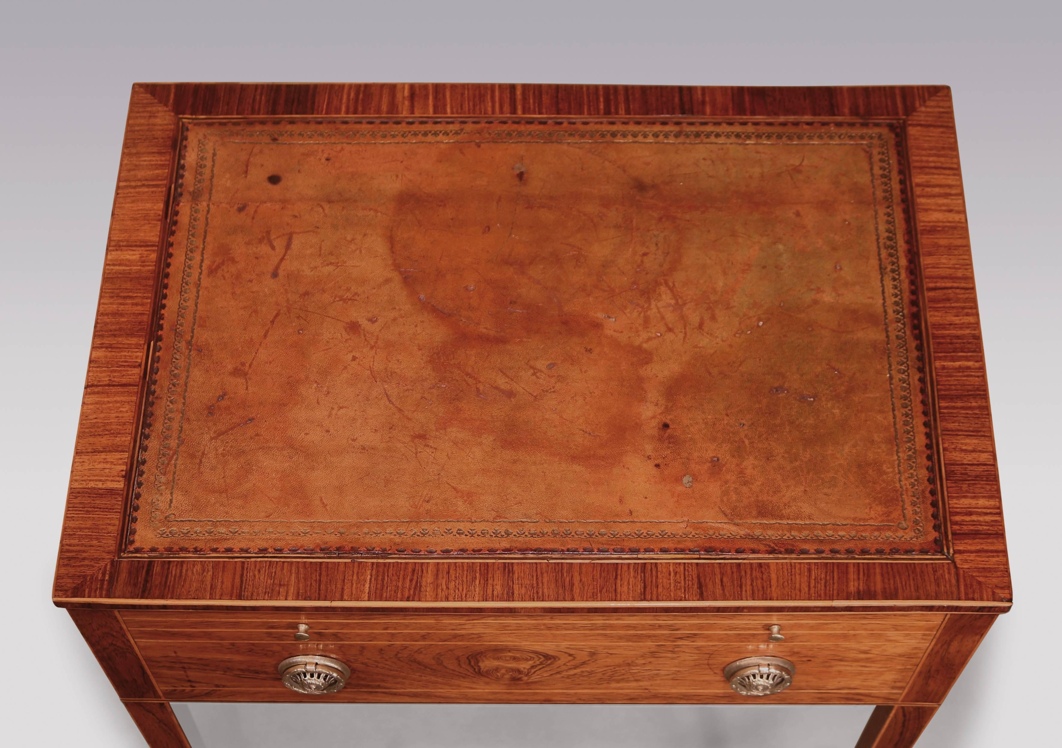 English George III Rosewood and Leather Top Occasional Table