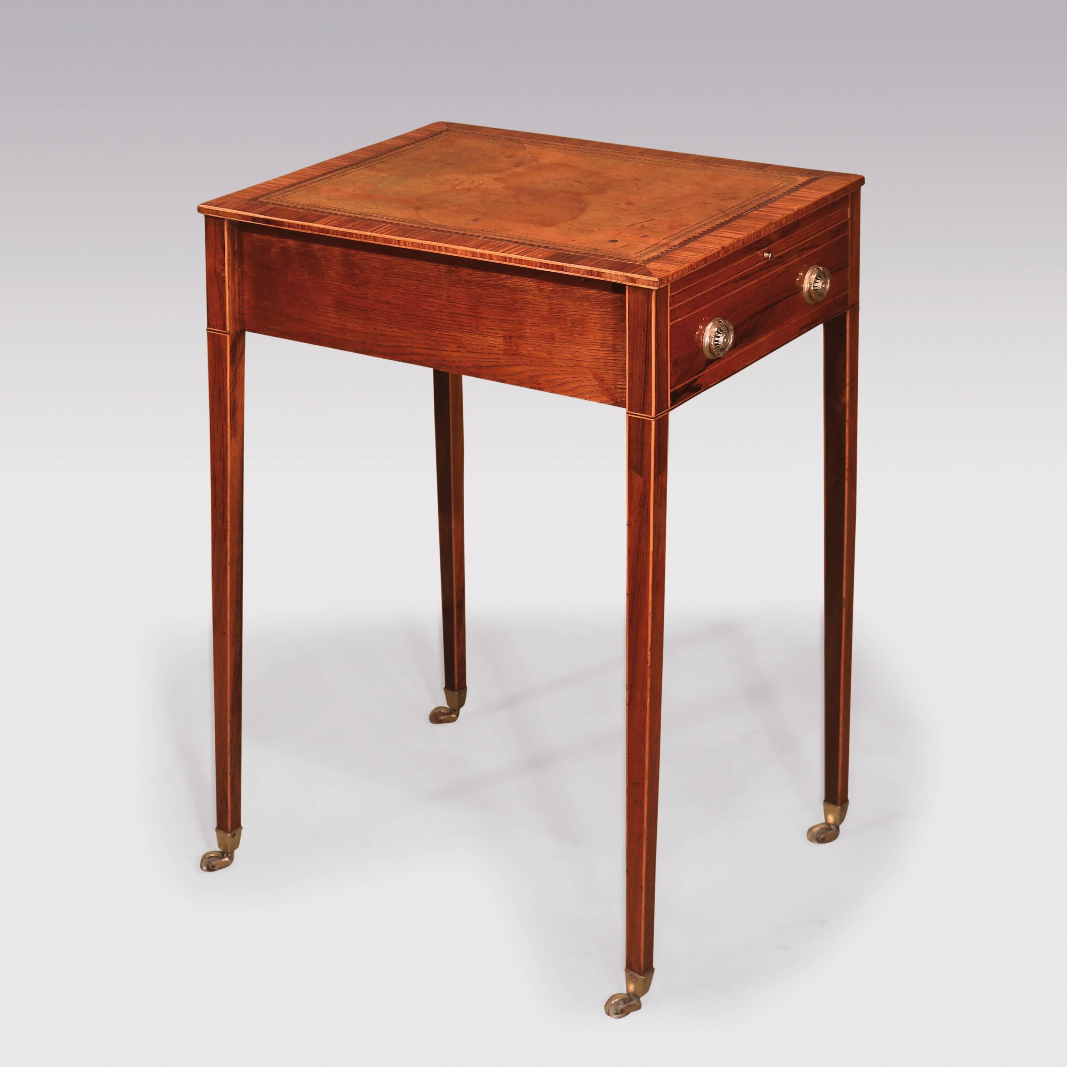 George III Rosewood and Leather Top Occasional Table In Excellent Condition In London, GB