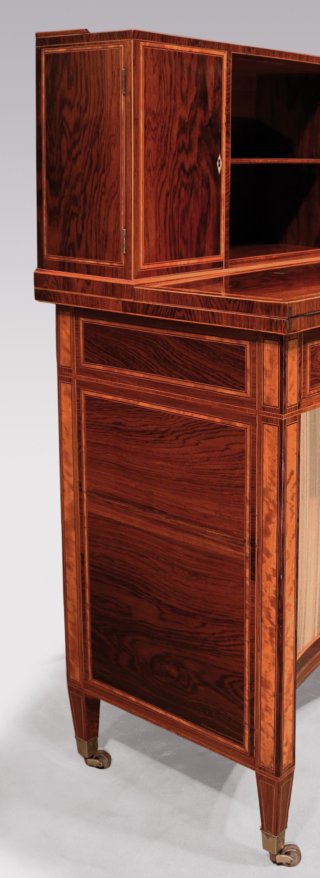 Veneer George III Period Rosewood Concave Door Cabinet For Sale