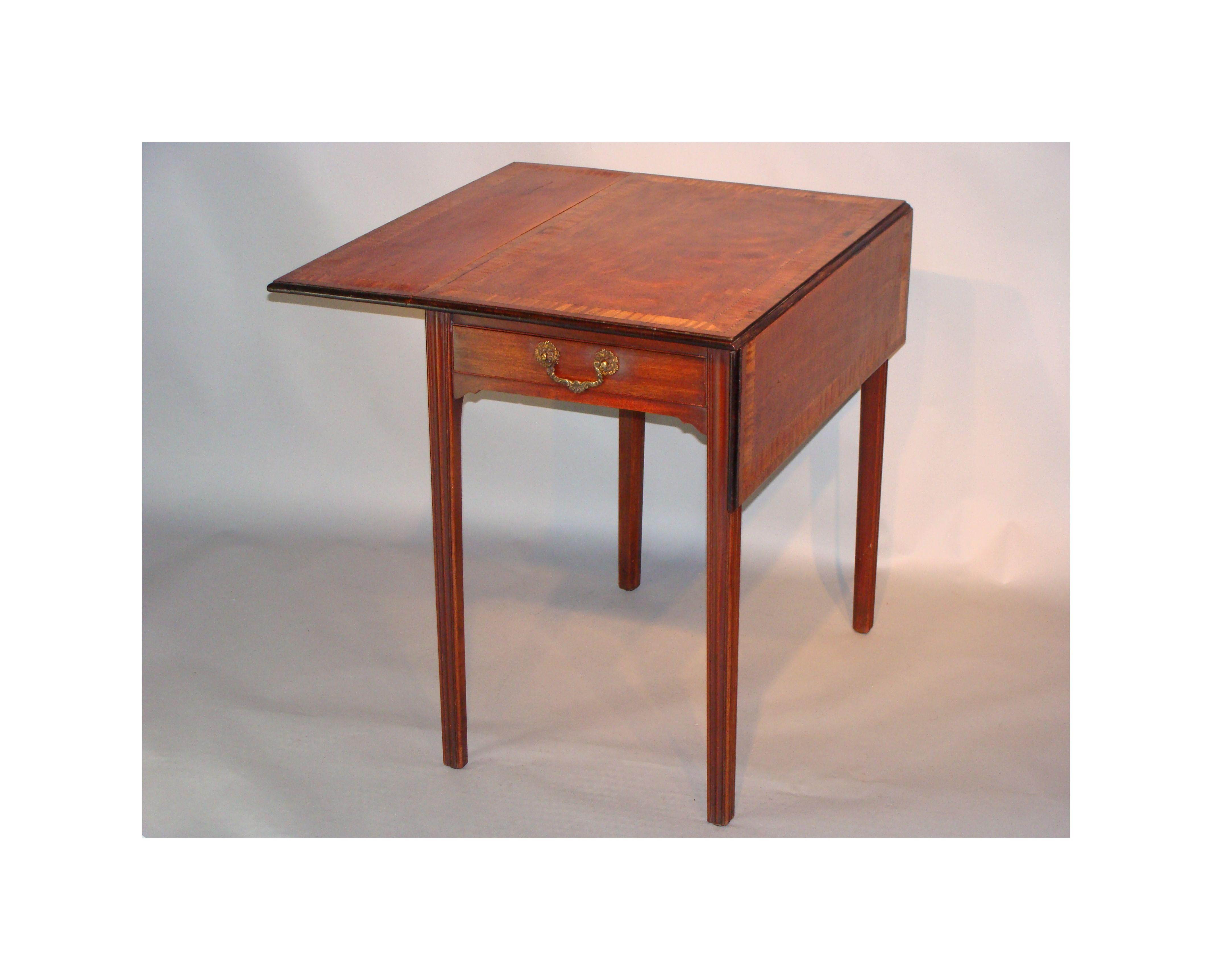 English George III Period Satinwood Pembroke Table For Sale