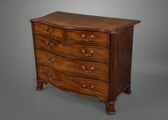 George III Period Serpentine-Fronted Chest of Drawers in the Manner of Thomas