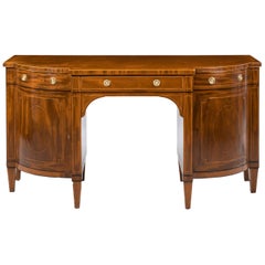 George III Period Sheraton Mahogany Bow and Breakfront Sideboard