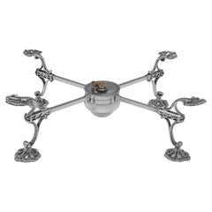 George III period silver dish cross - heater and stand for the table - 1773