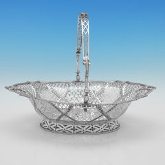 George III period sterling silver cake basket made in London in 1767