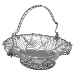 George III period sterling silver cake basket made in London in 1767