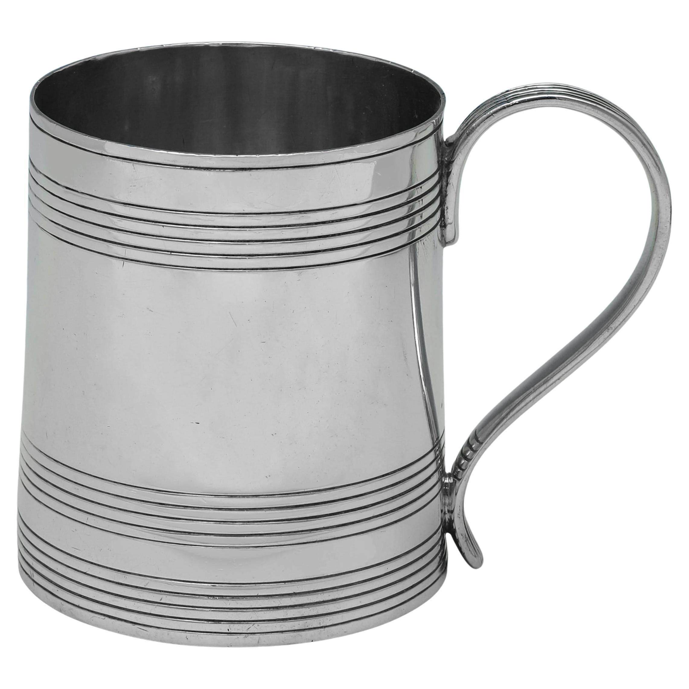 George III period sterling silver christening mug made by Henry Chawner in 1794