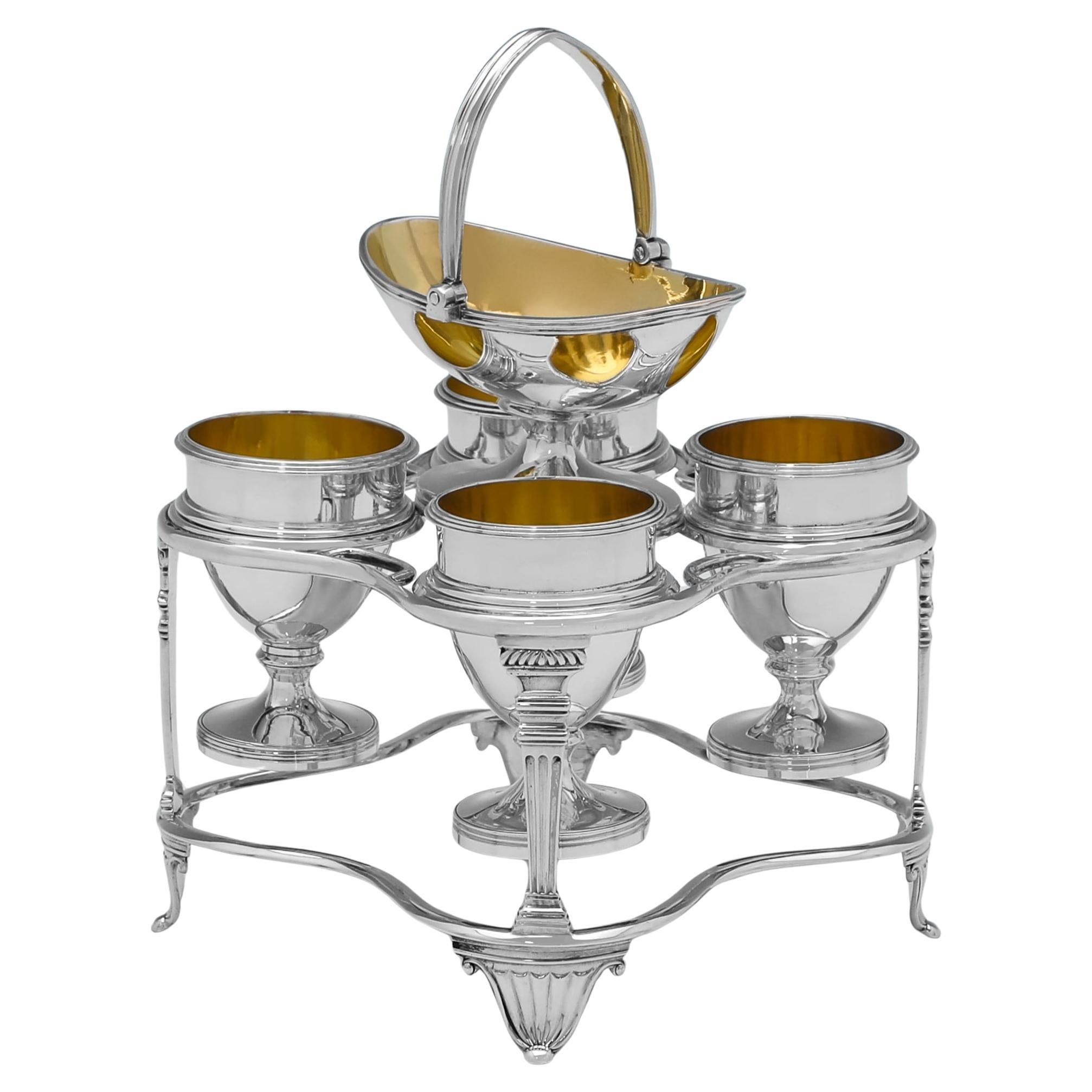 George III period sterling silver egg cruet hallmarked in London in 1808 For Sale
