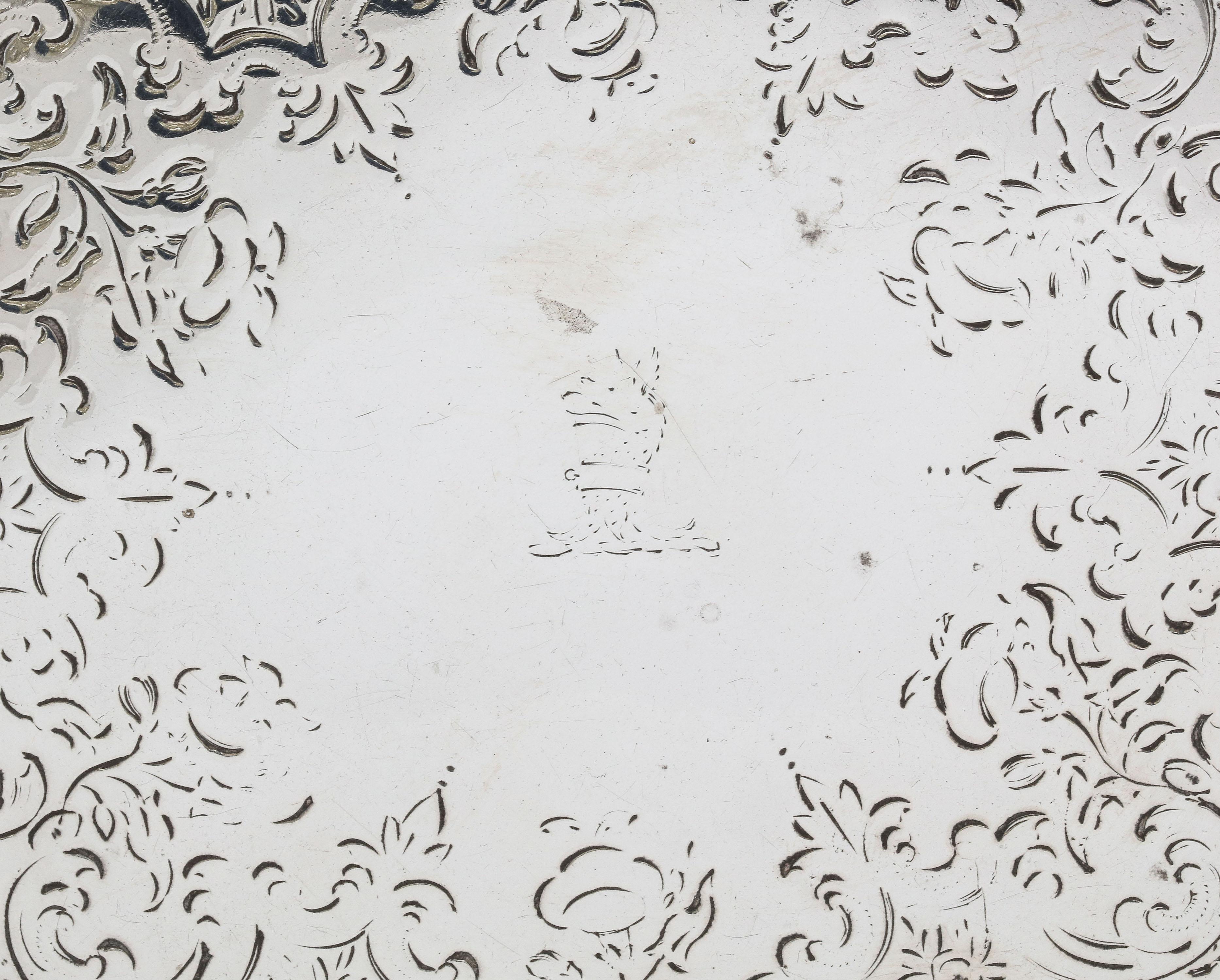 George III Period Sterling Silver Footed Salver/Tray 5