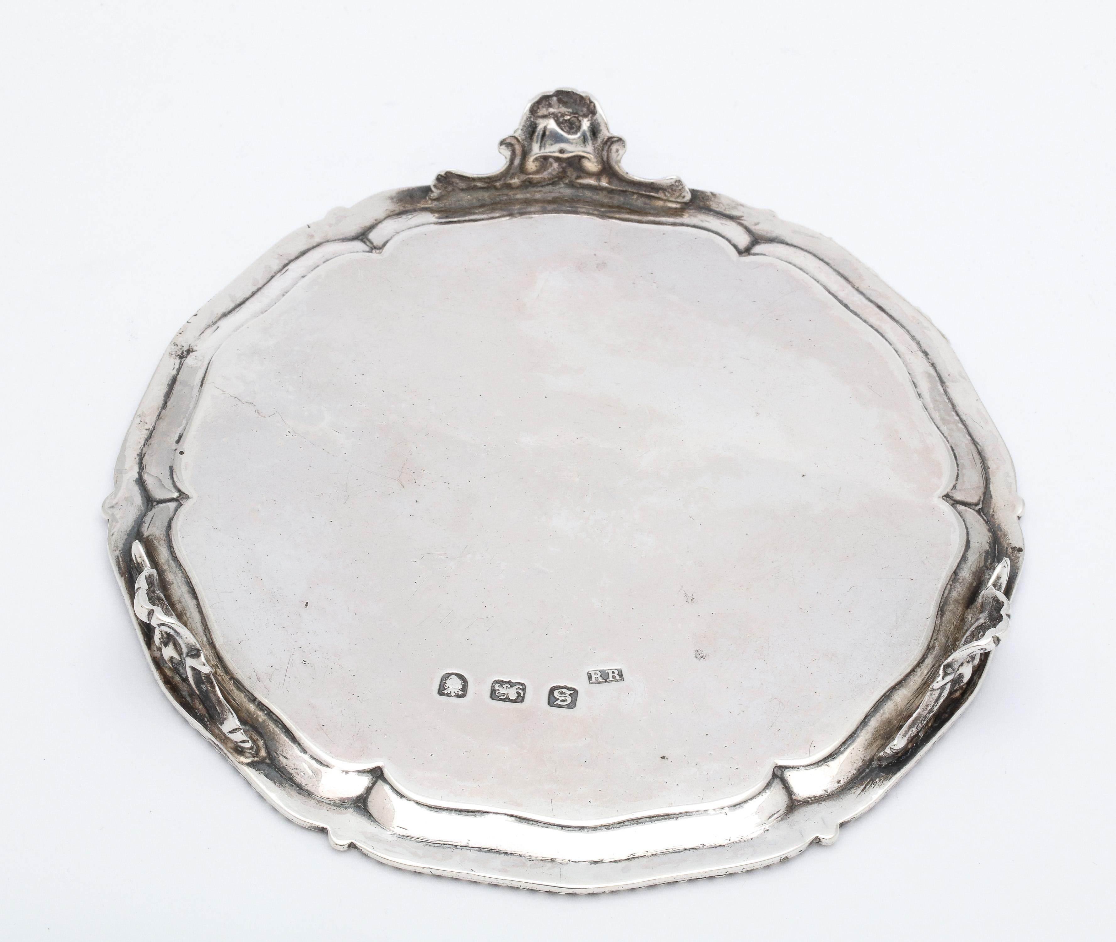 George III Period Sterling Silver Footed Salver/Tray 6
