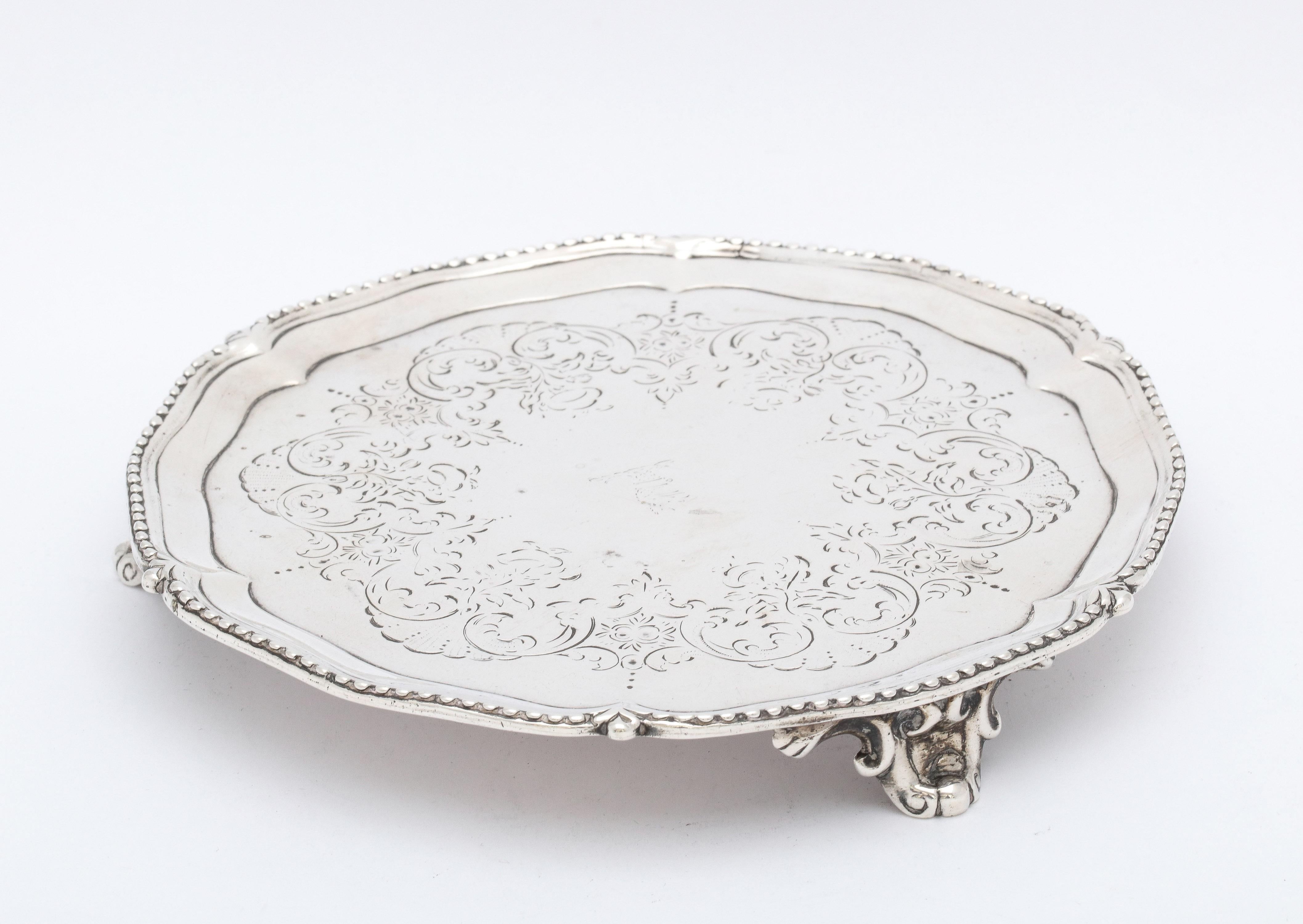 Late 18th Century George III Period Sterling Silver Footed Salver/Tray