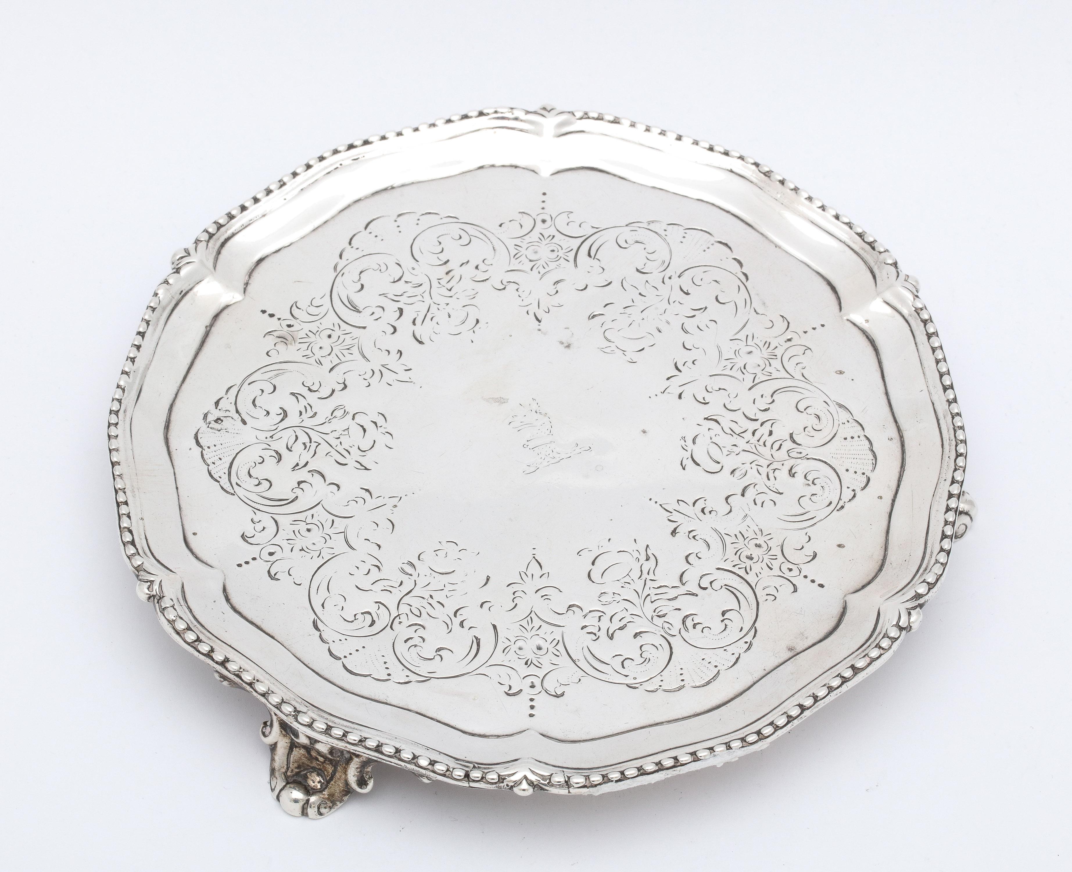 George III Period Sterling Silver Footed Salver/Tray 2