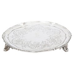 George III Period Sterling Silver Footed Salver/Tray