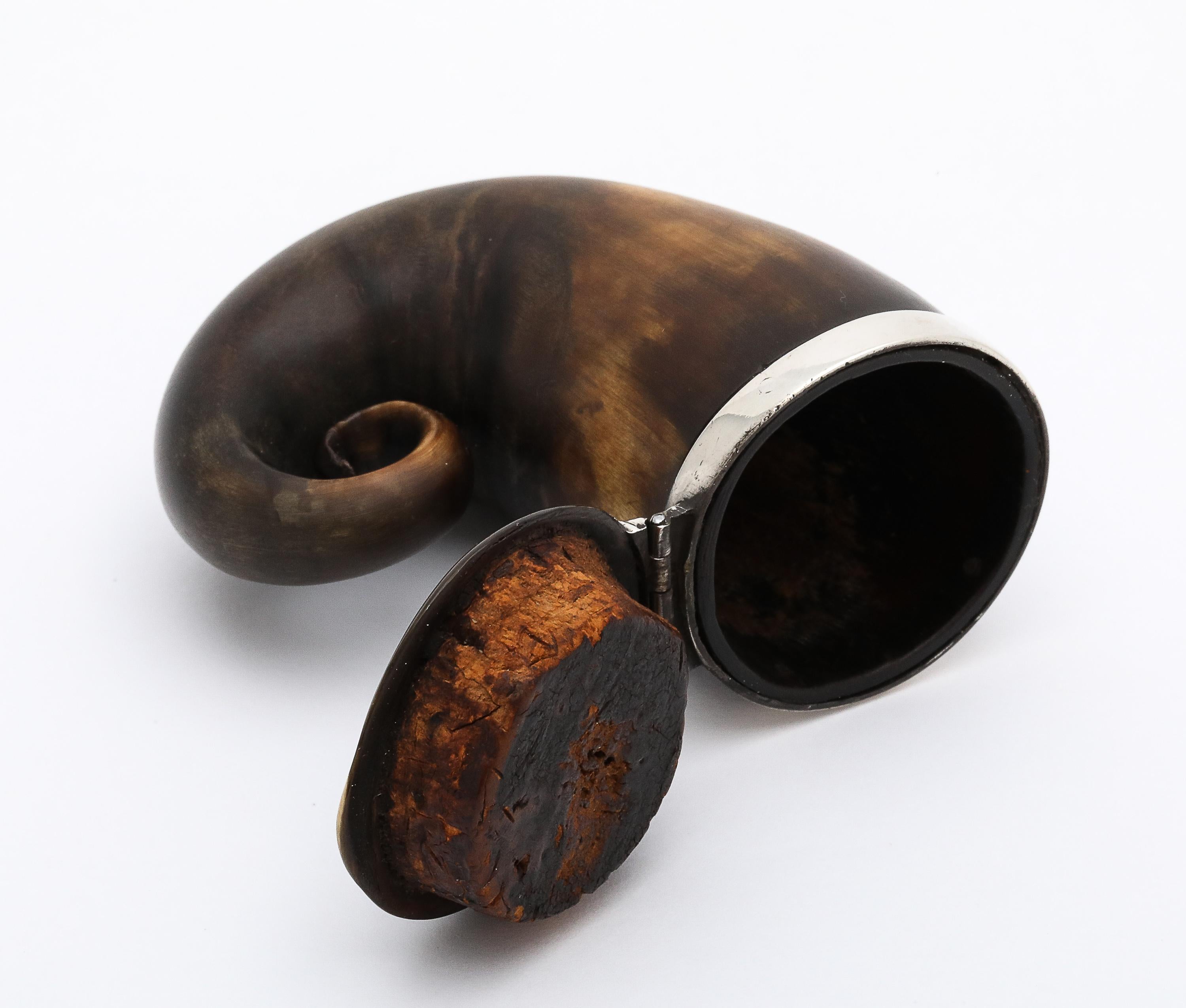 George III Period Sterling Silver-Mounted Scottish Snuff Mull With Hinged Lid en vente 7