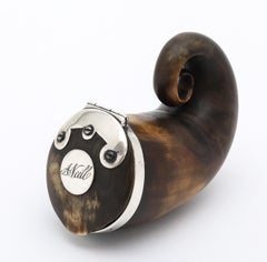 George III Period Sterling Silver-Mounted Scottish Snuff Mull With Hinged Lid