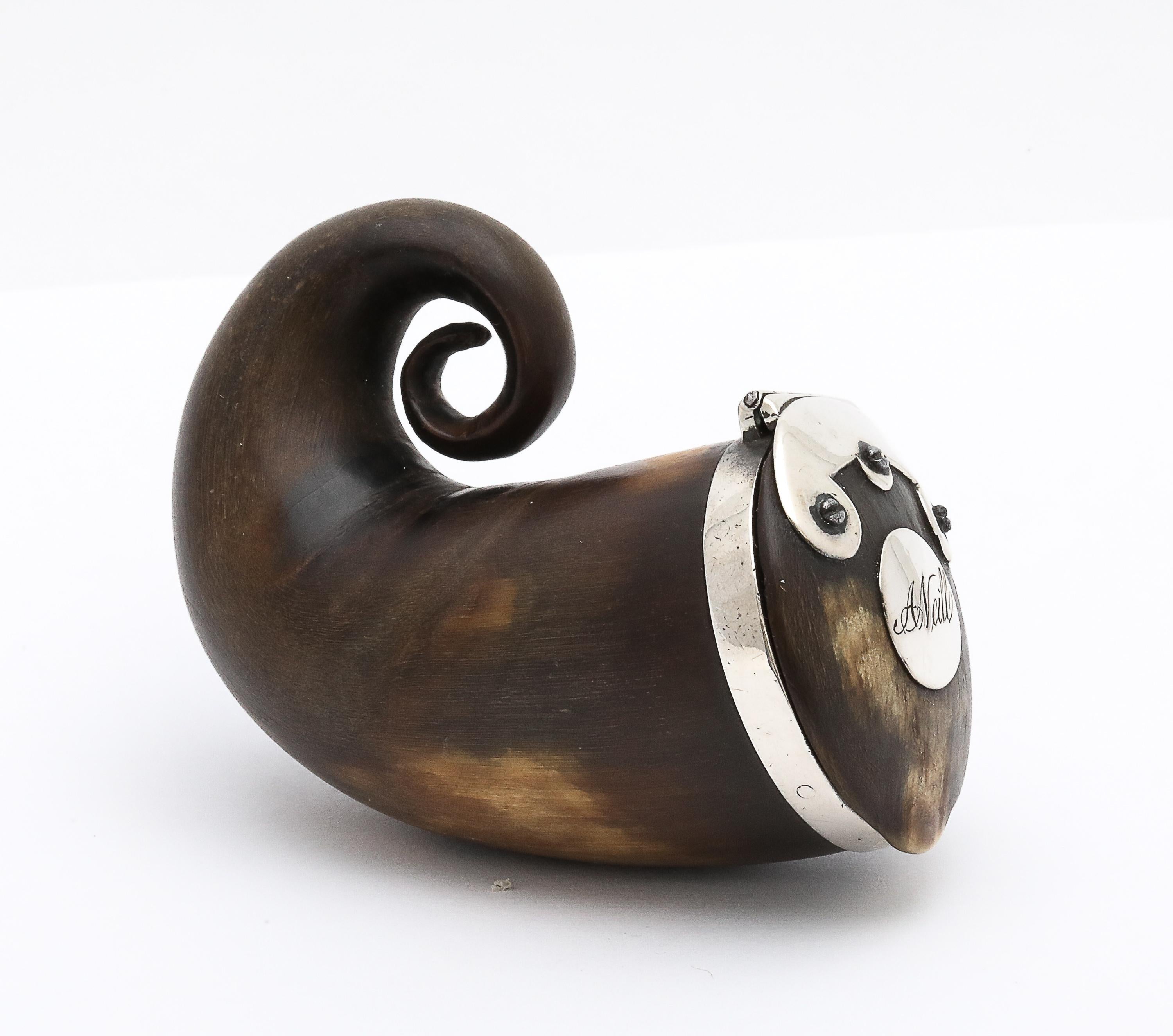 George III Period Sterling Silver-Mounted Scottish Snuff Mull With Hinged Lid en vente 2