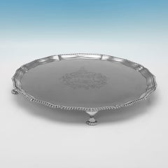 George III period sterling silver salver by Ebeneezer Coker London 1771