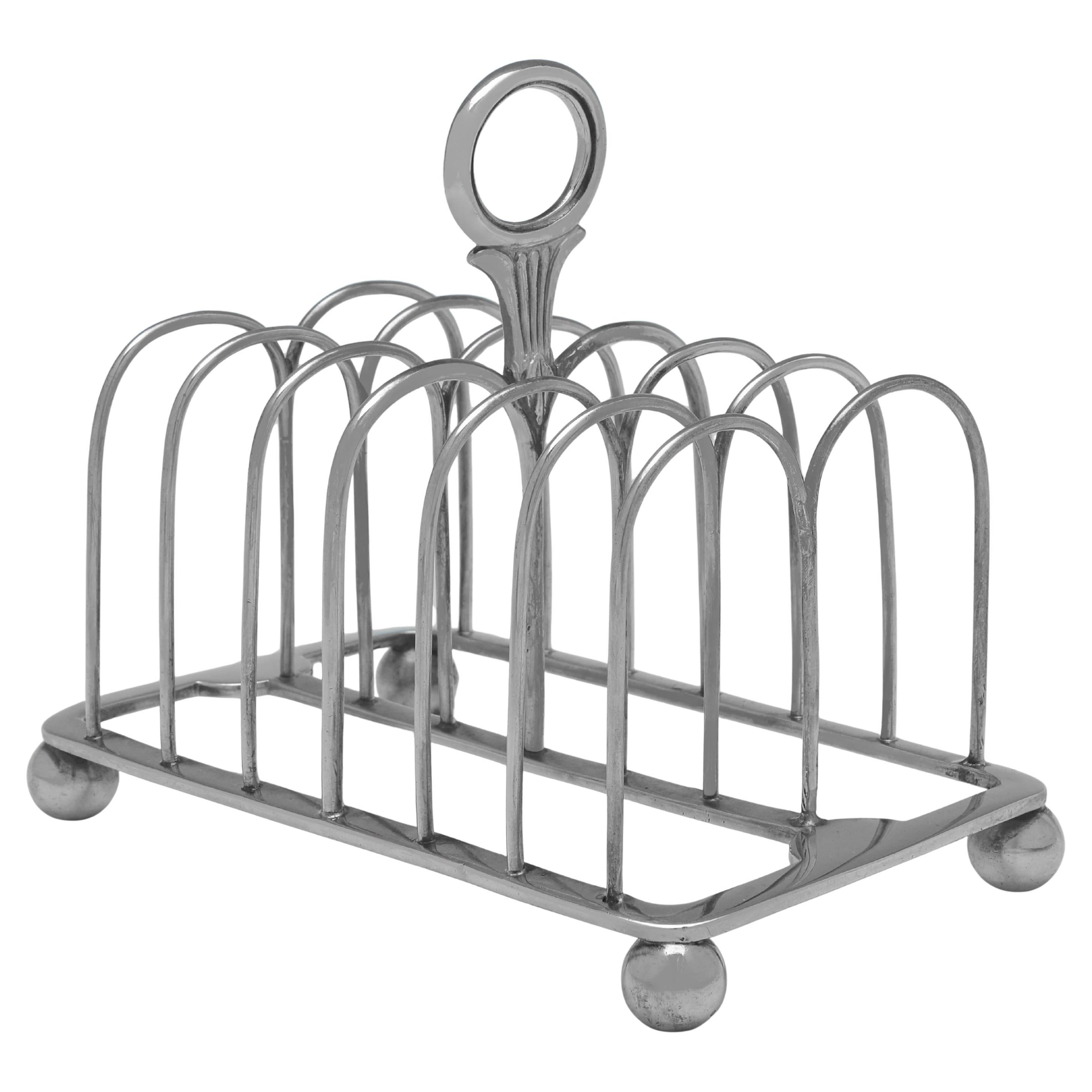 Tostador de plata de ley de la época de Jorge III fabricado en Londres en 1829