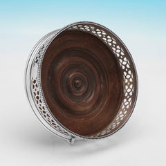 George III period sterling silver wine coaster by Robert Hennell I in 1779