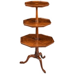 Antique George III Period Three-Tiered Dumbwaiter in Cedar