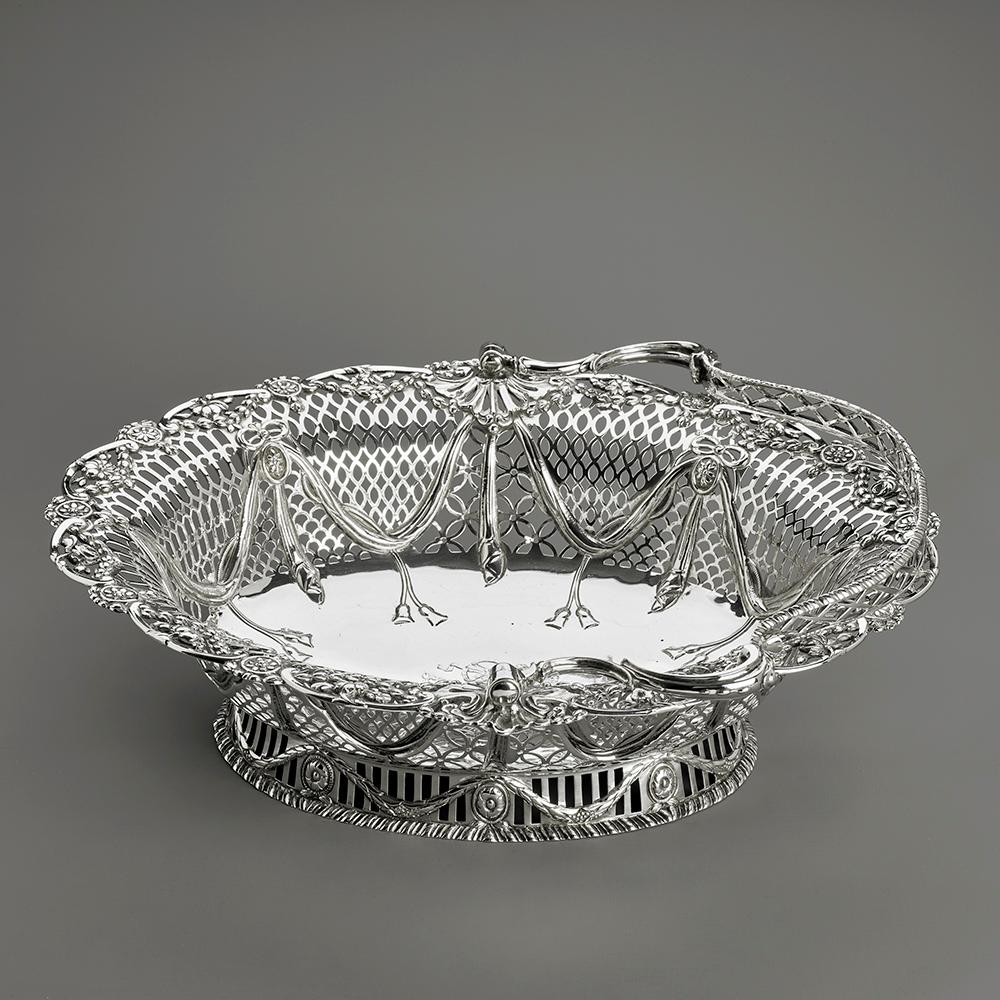 British George III Pierced Silver Basket