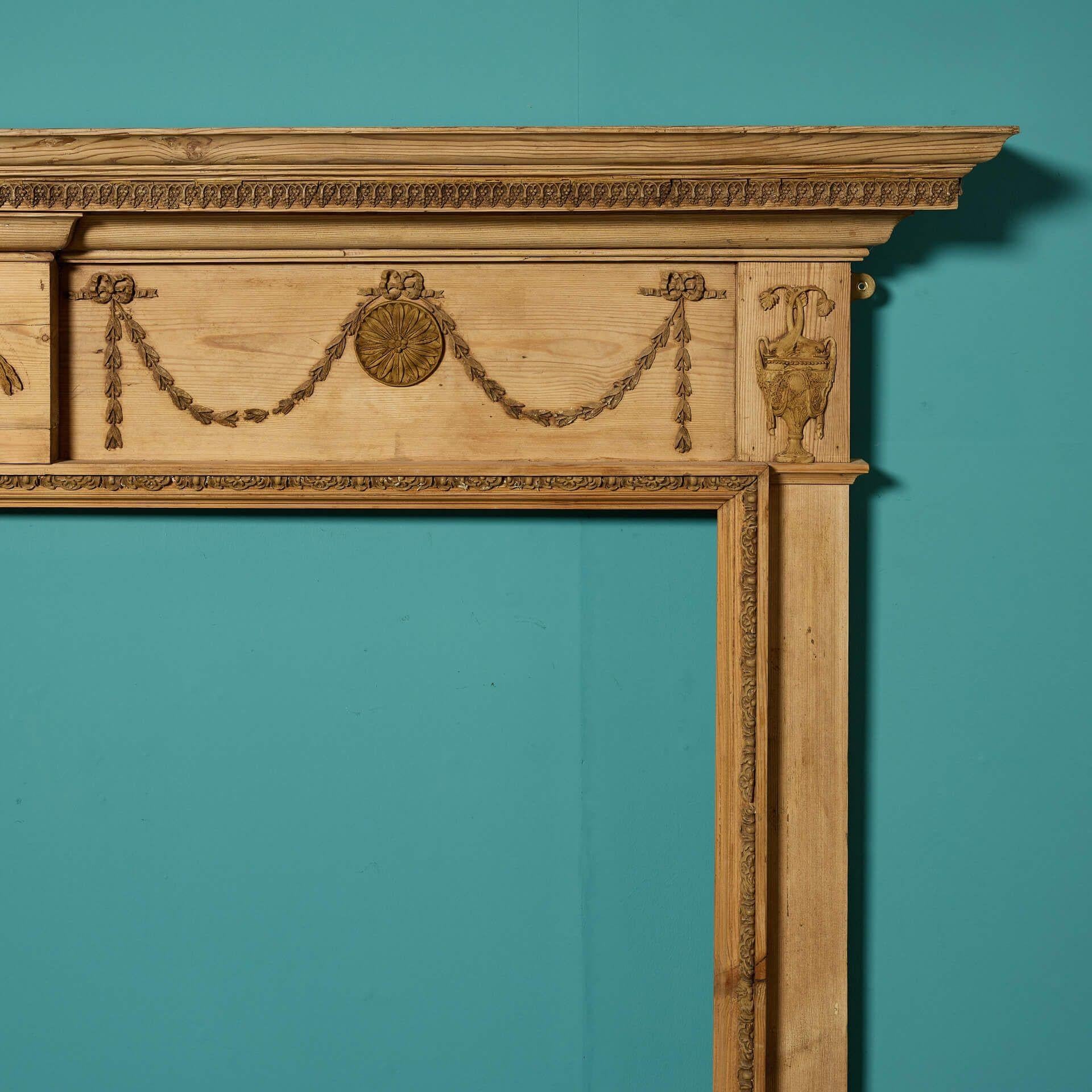 Georgien Cheminée George III en pin et gesso en vente