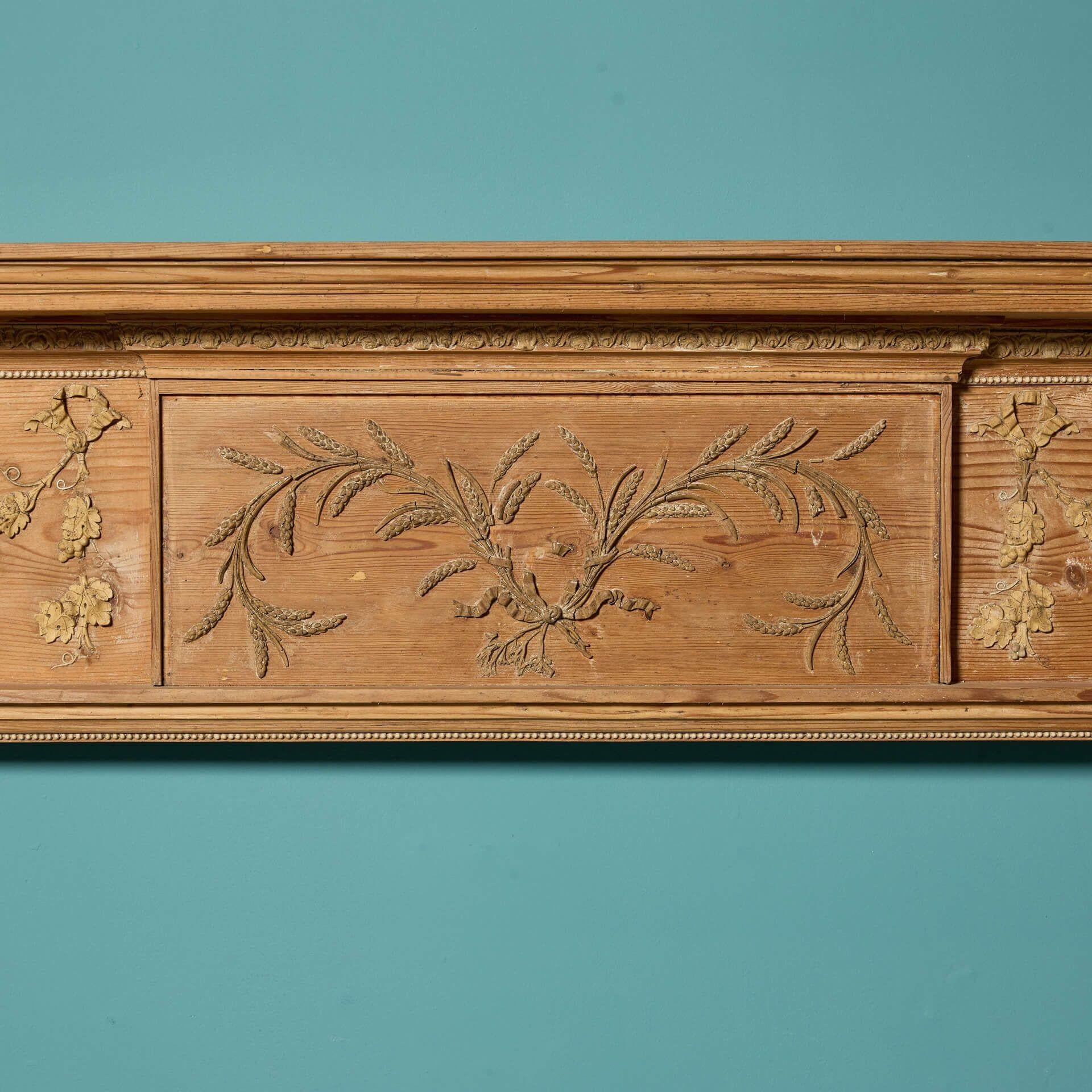 Georgian Antique George III Pine Chimneypiece C. 1760-80 For Sale