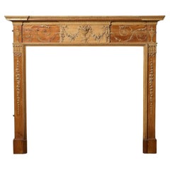 Antique George III Carved Pine Fire Surround in the Adam Style