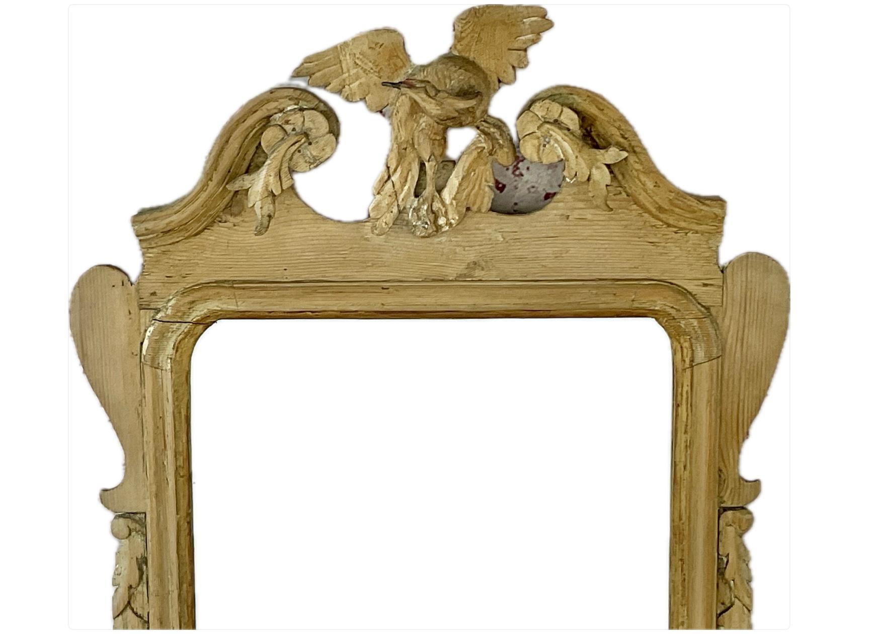 George III Pine Mirror With Eagle Pediment For Sale 3