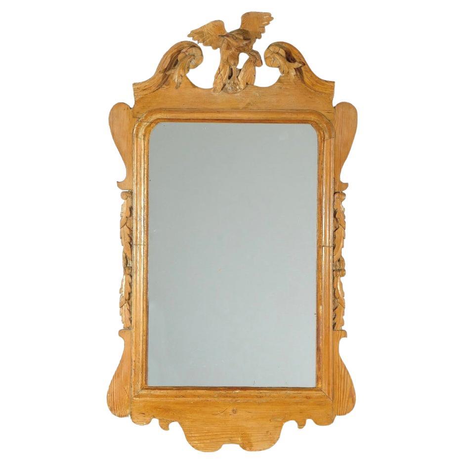 George III Pine Mirror With Eagle Pediment For Sale