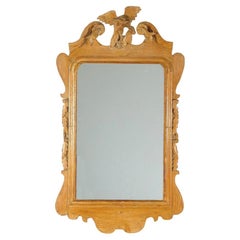 George III Pine Mirror With Eagle Pediment