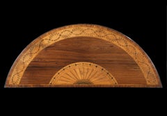 George III Polychrome-Decorated Marquetry Demilune Commode