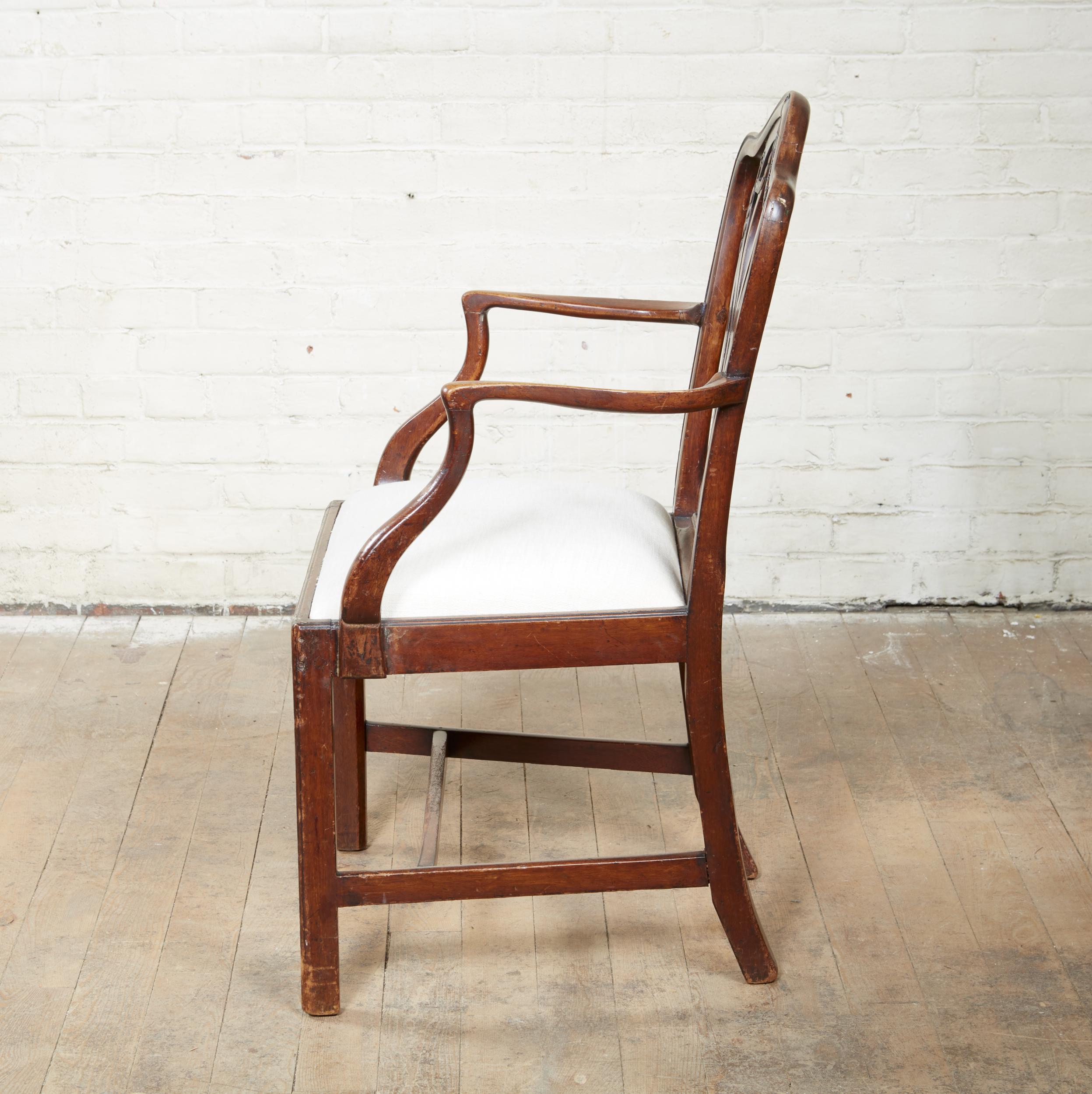 Carved George III Provincial Mahogany Armchair For Sale