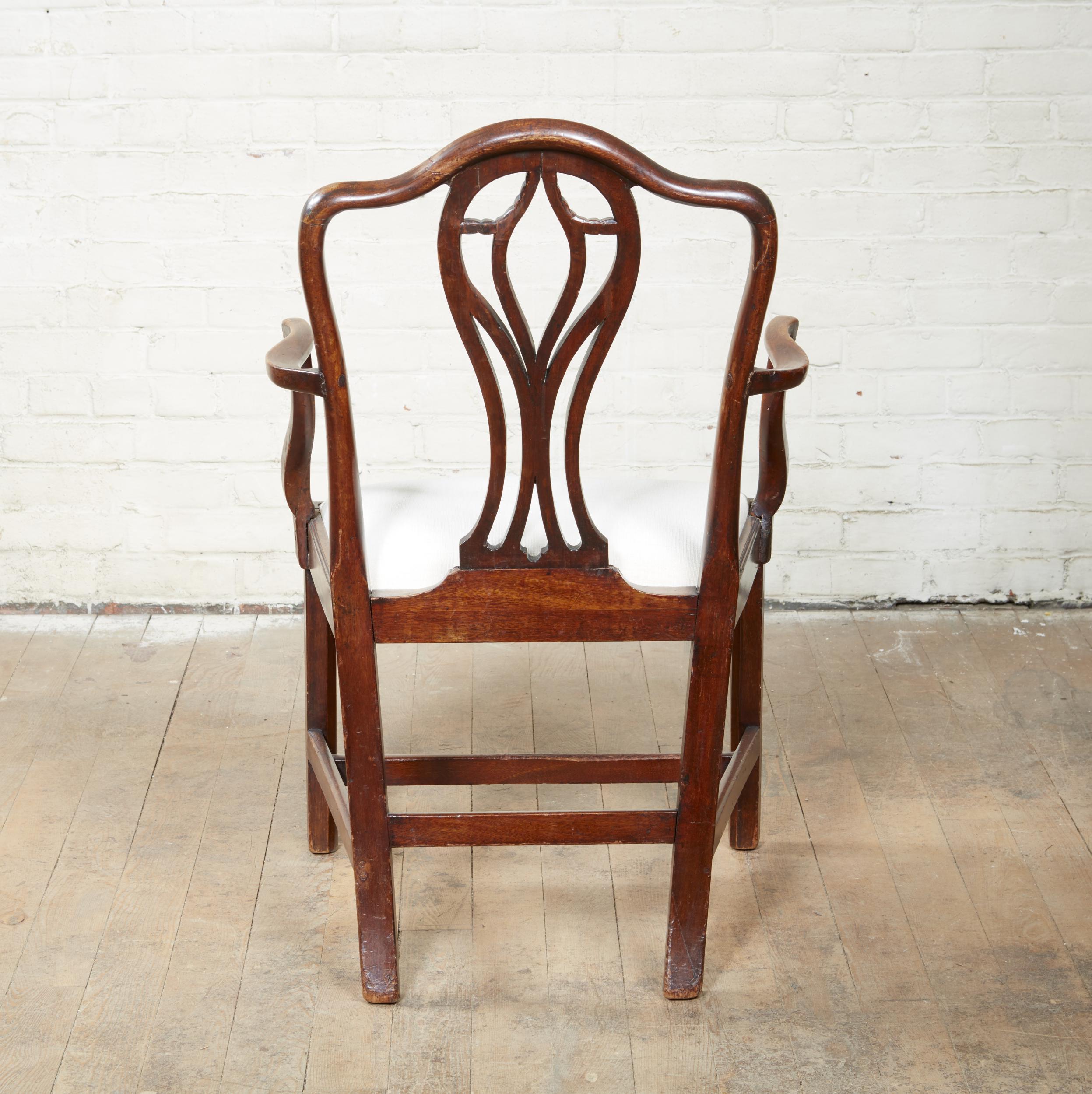 Late 18th Century George III Provincial Mahogany Armchair For Sale