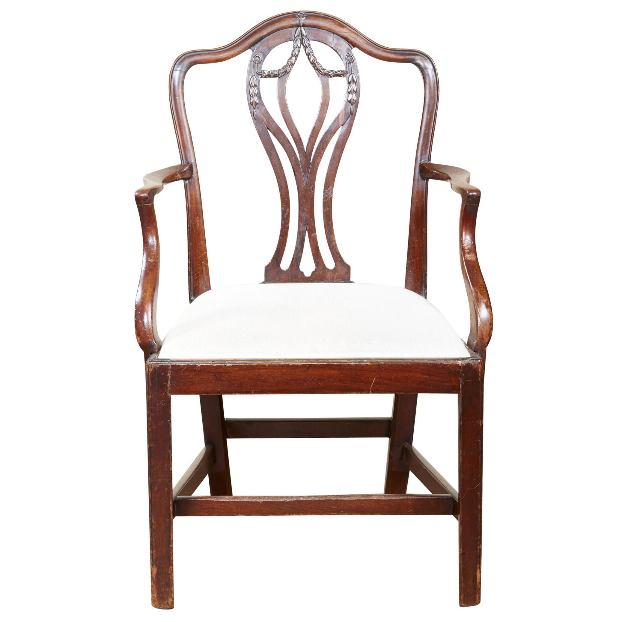 Fauteuil provincial en acajou de style George III