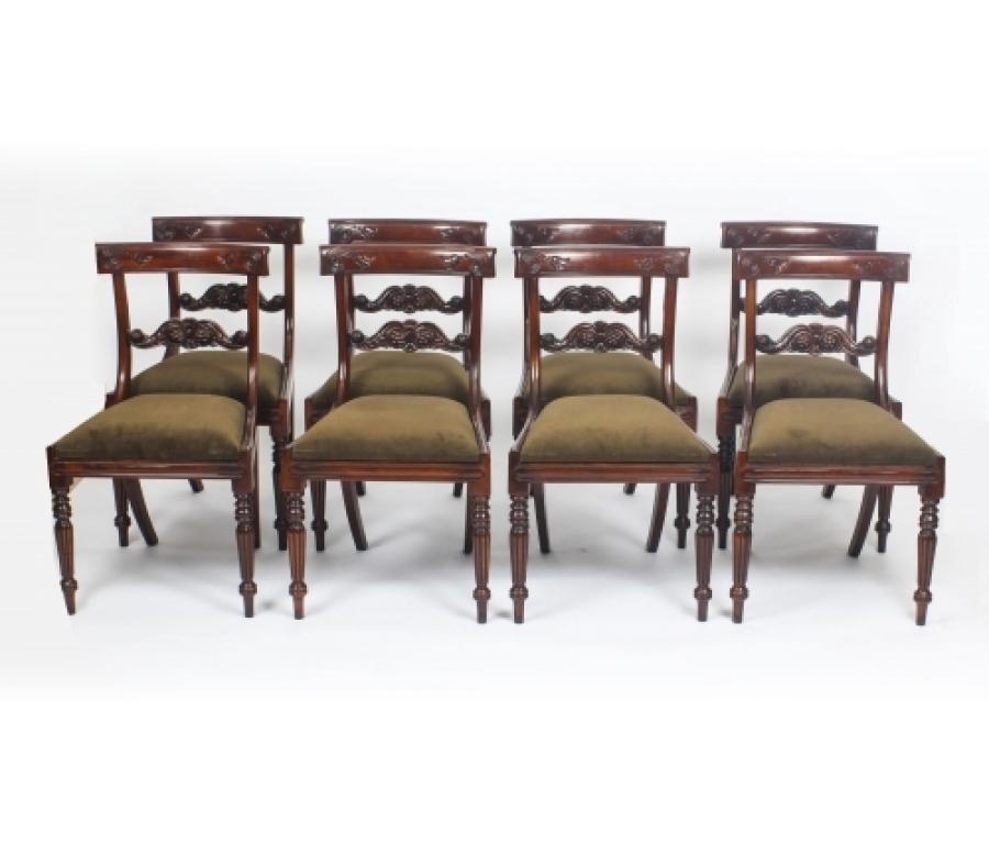 George III Regency Dining Table 19th Century with 8 Bespoke Dining Chairs 7