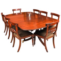 George III Regency Dining Table 19th Century with 8 Bespoke Dining Chairs