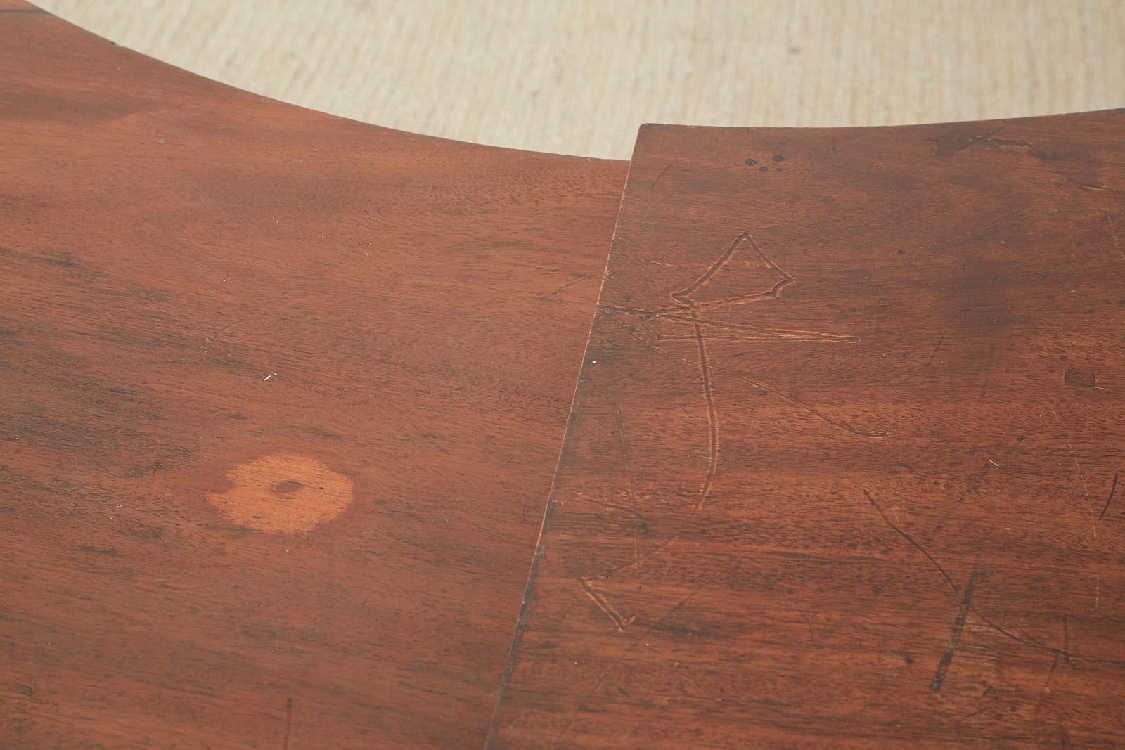 George III Regency Mahogany Hunt Drop Leaf Serving Table 7