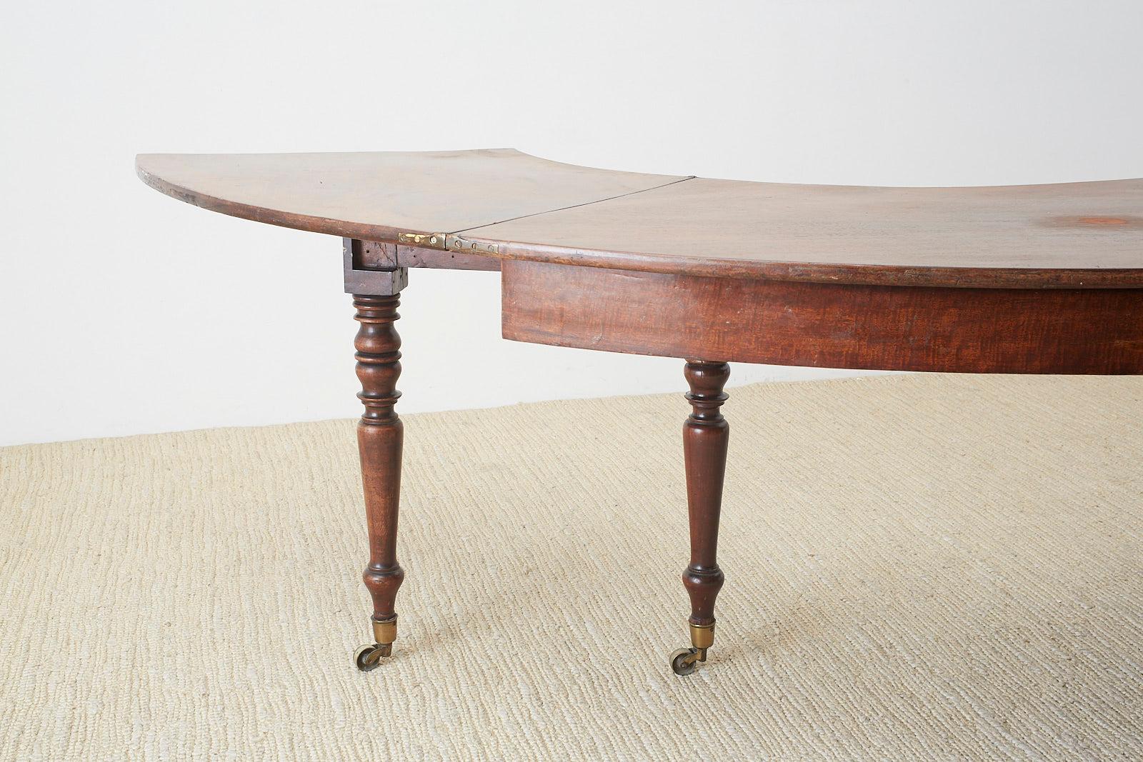 Brass George III Regency Mahogany Hunt Drop Leaf Serving Table