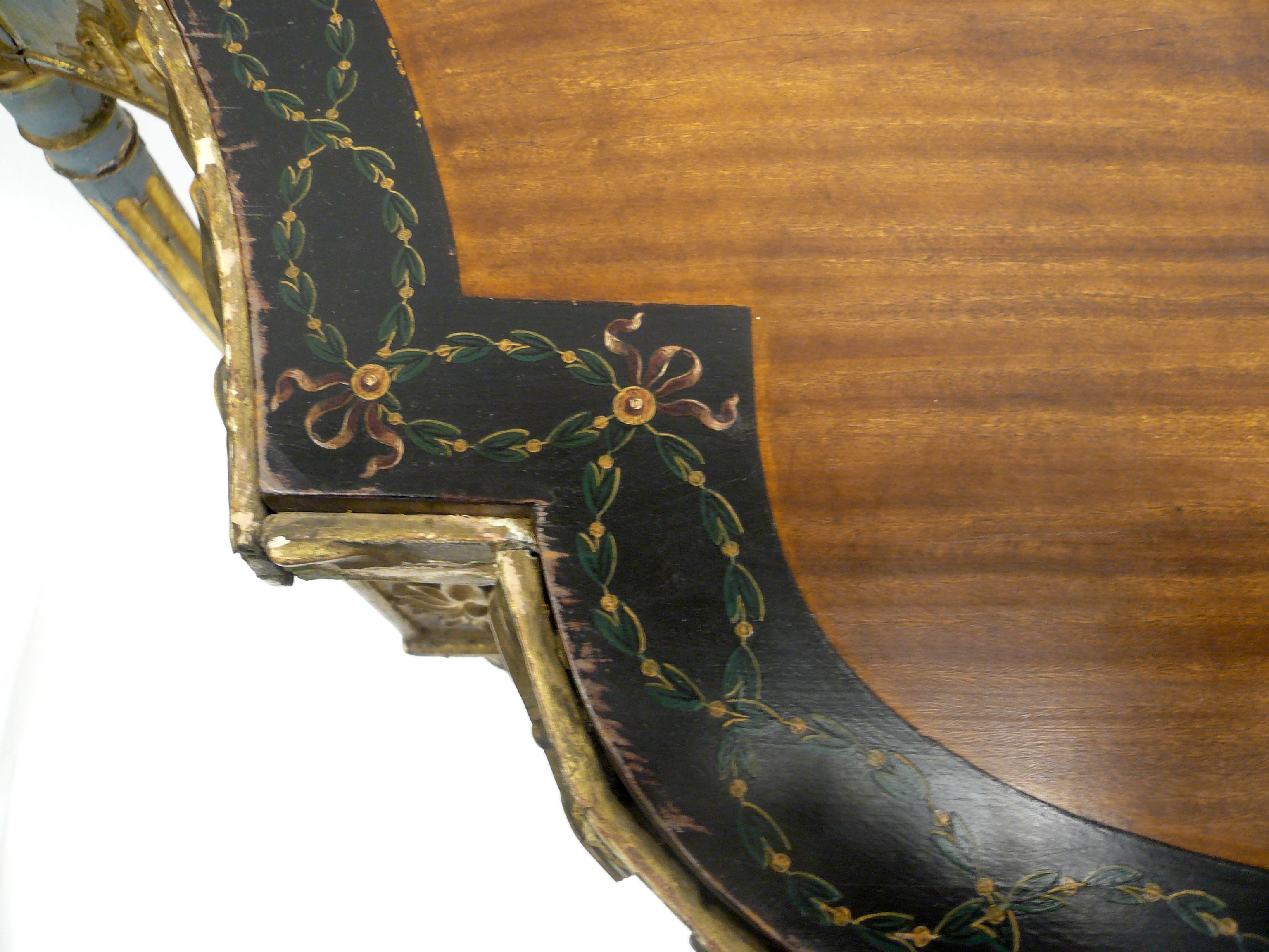 Wood George III Robert Adam Style Satinwood and Painted Console Table, circa 1780