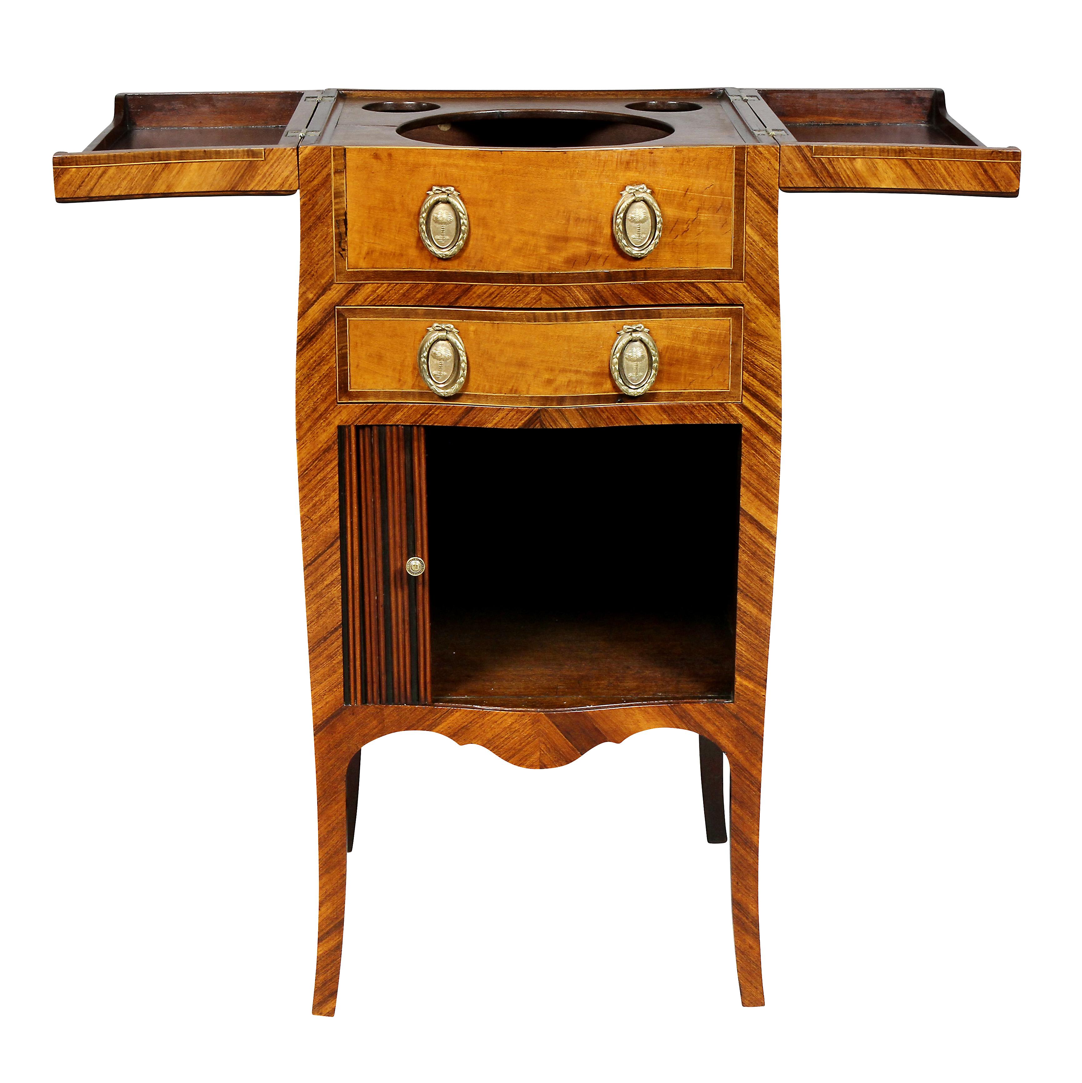 Late 18th Century George III Rosewood and Satinwood Beau Brummel For Sale