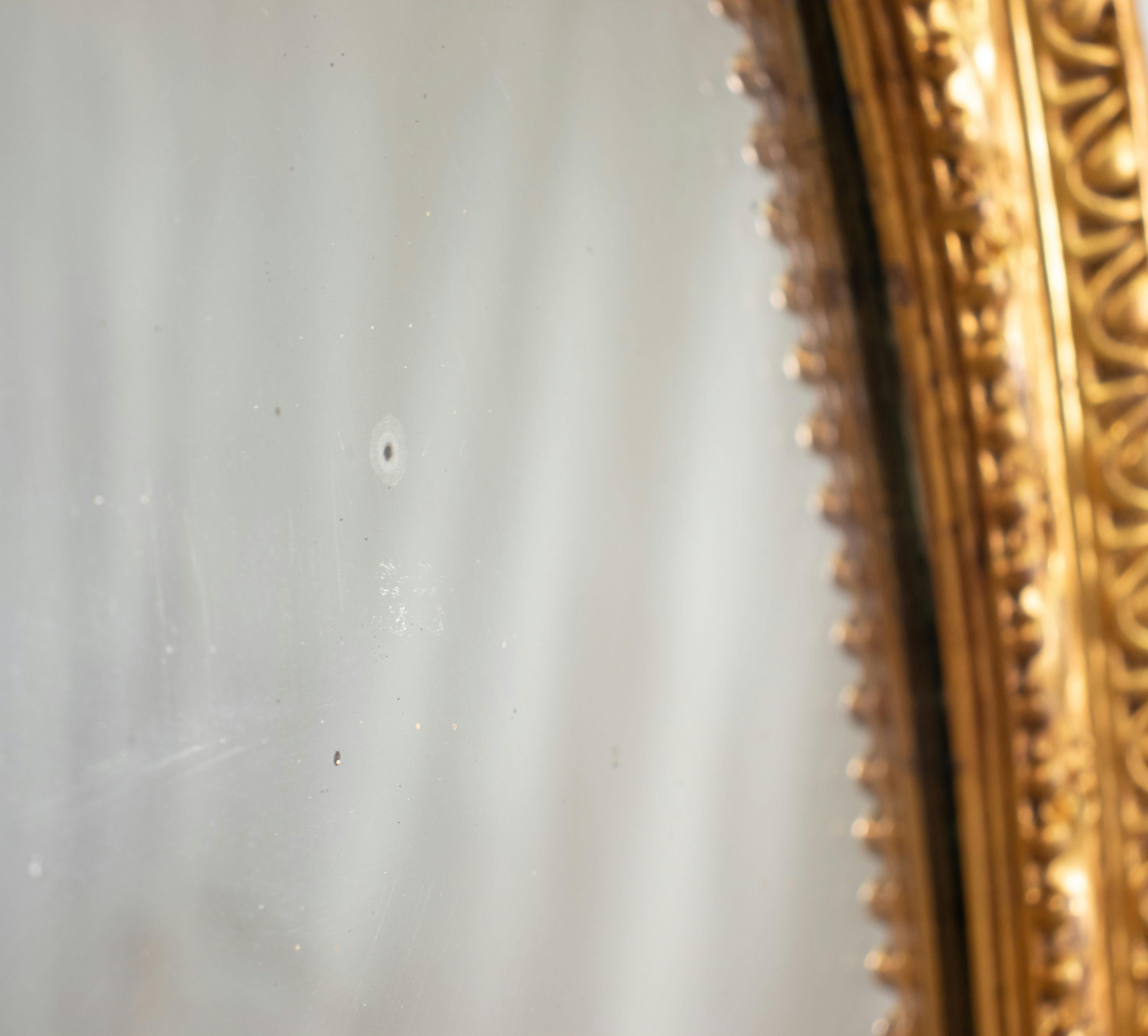 Specchio da camino rotondo in legno dorato di Giorgio III in vendita 6