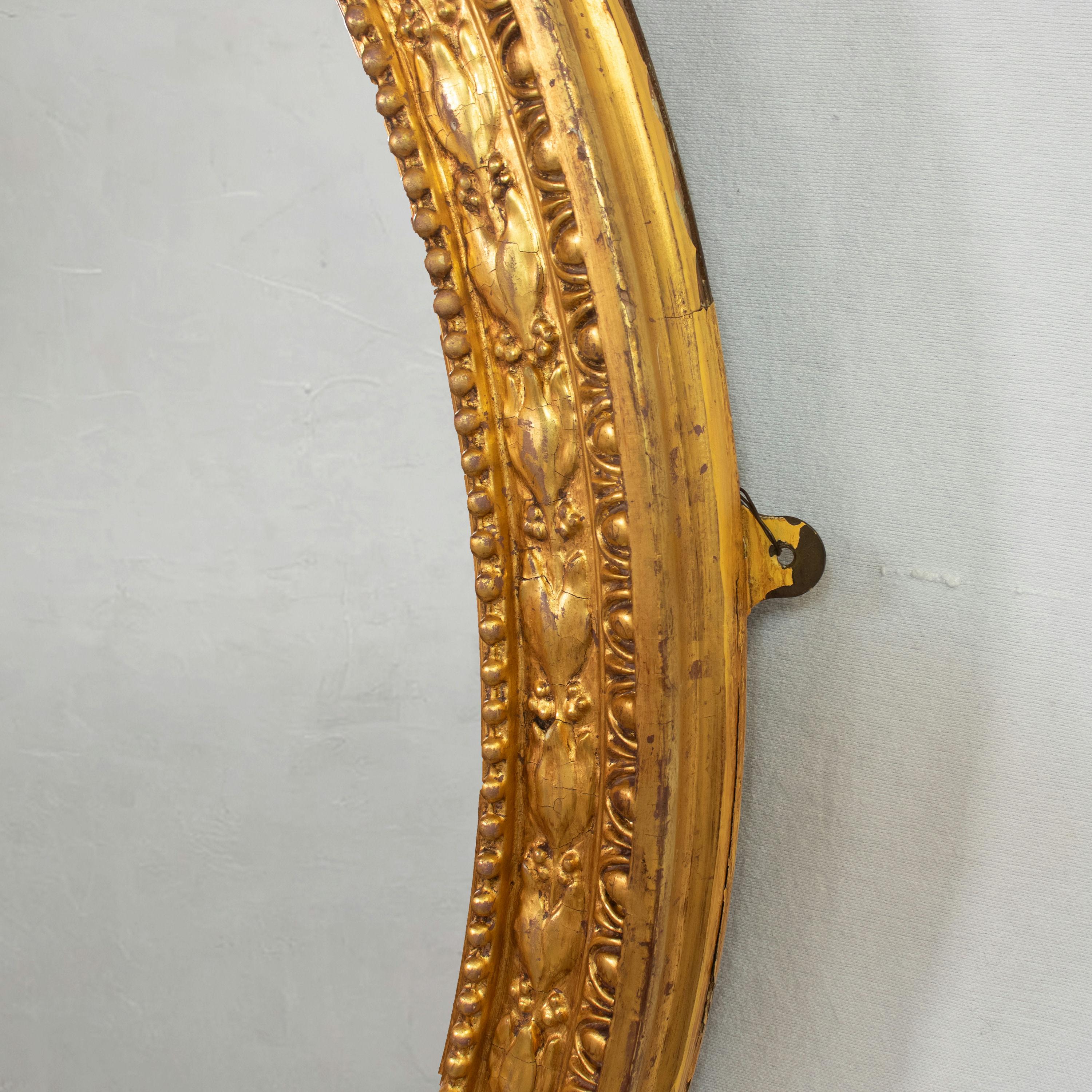 Specchio da camino rotondo in legno dorato di Giorgio III in vendita 8