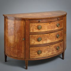 Commode Demi-Lune George III en bois de satin et amarante
