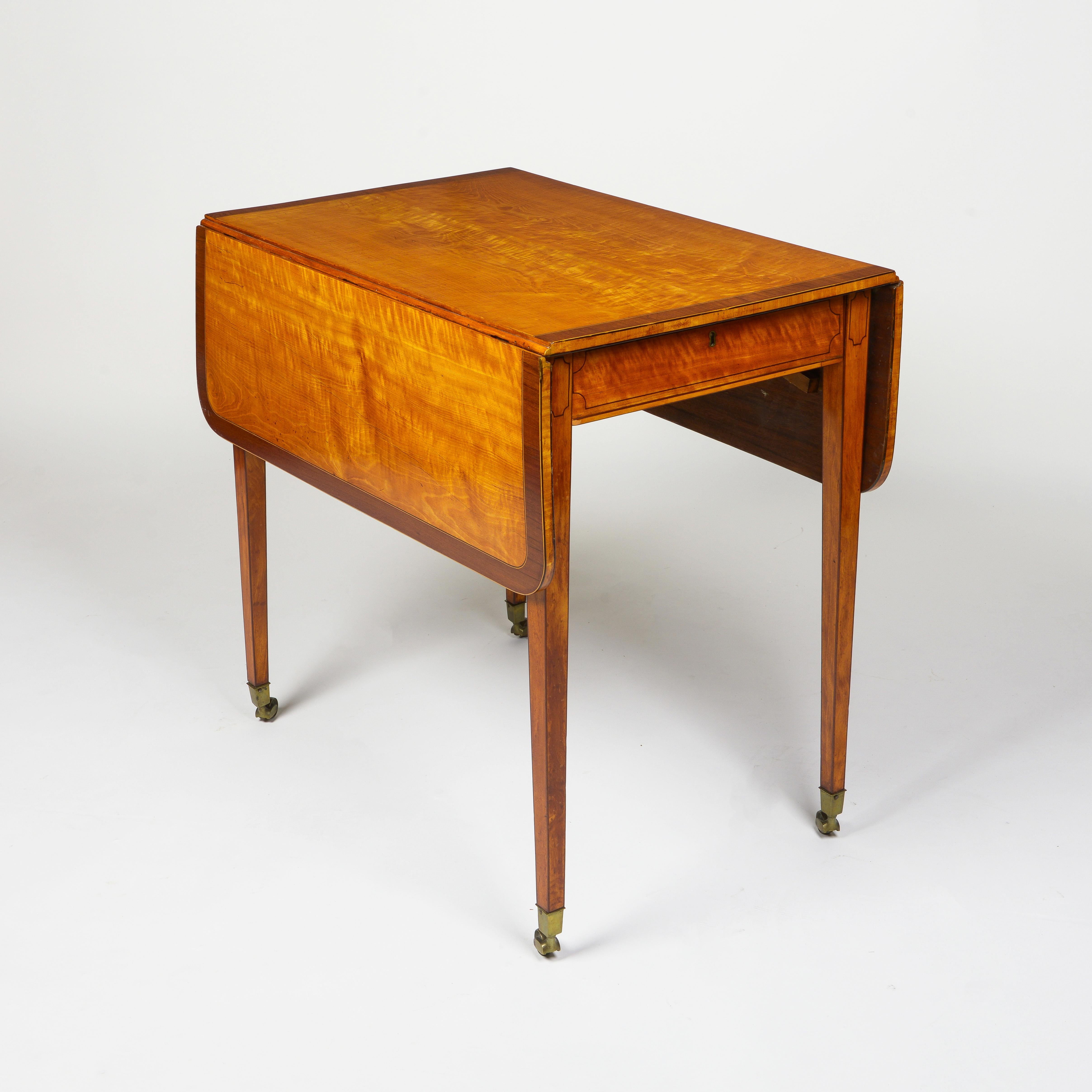 George III Satinwood and Mahogany Pembroke Table For Sale 2