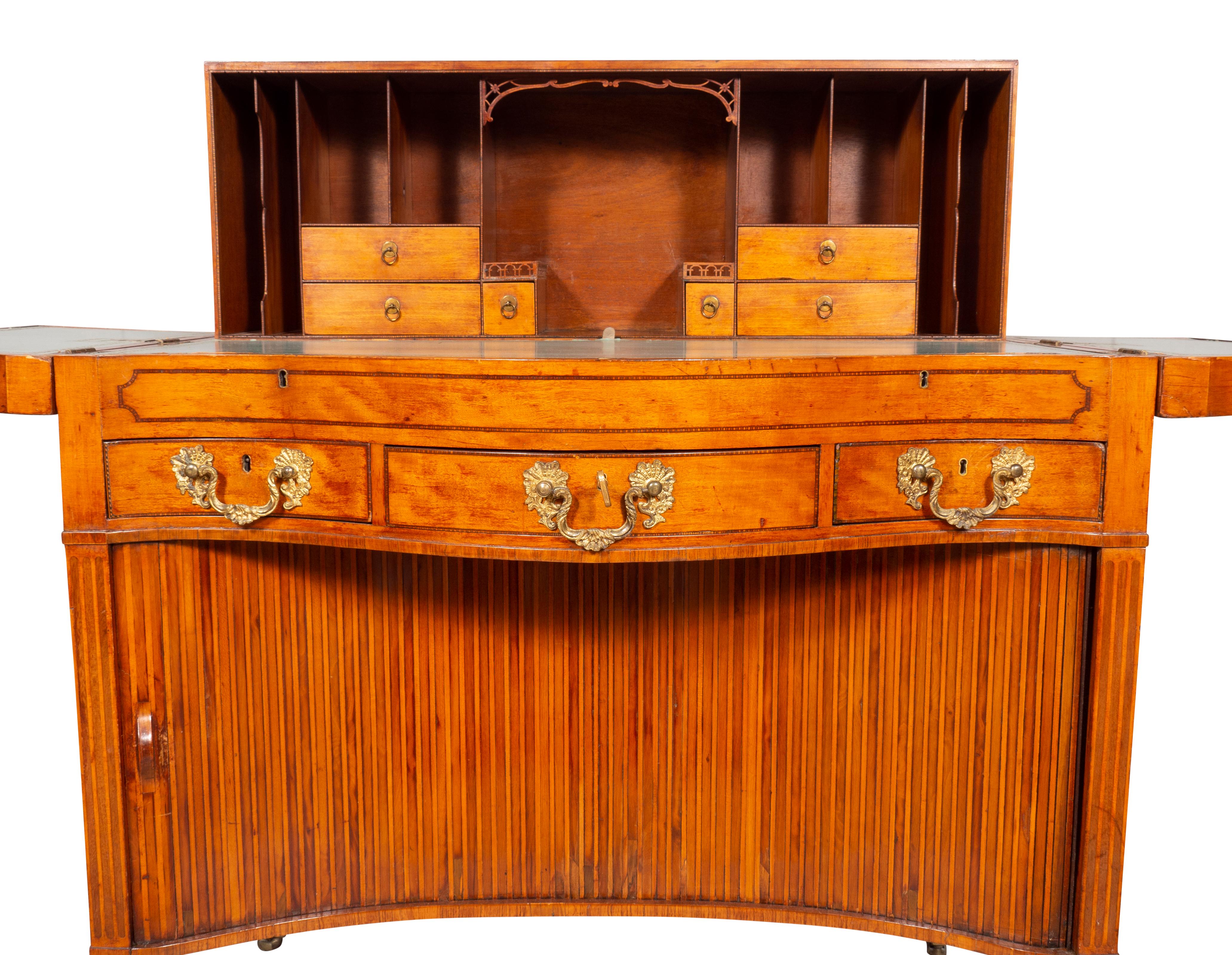 Harlekin-Schreibtisch aus Satinholz und Intarsien von George III im Angebot 8