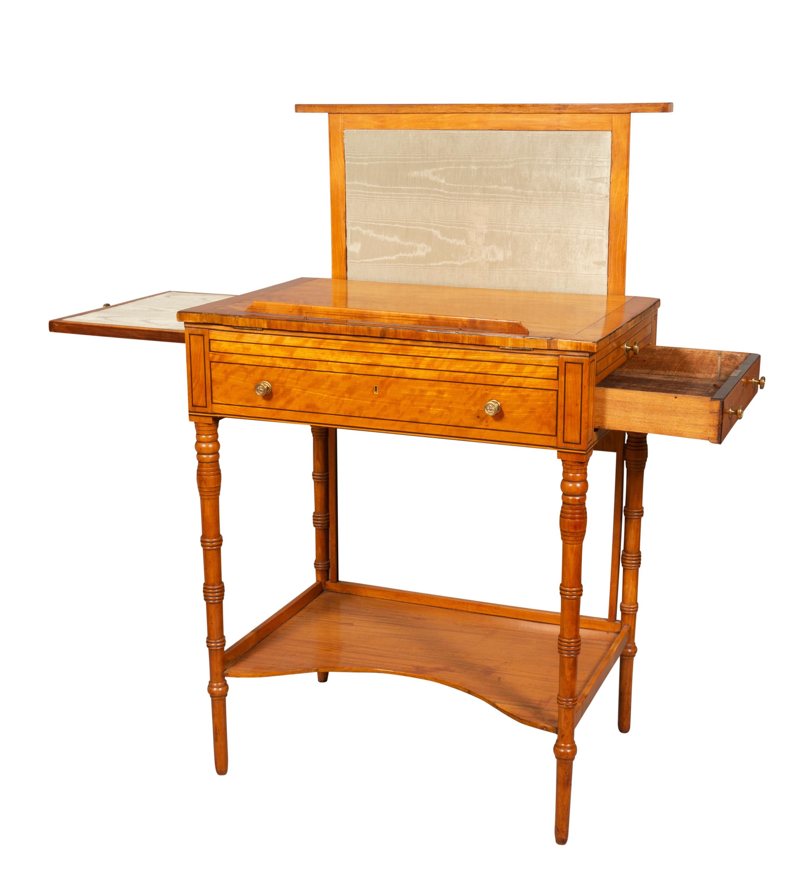 George III Satinwood And Tulipwood Work Table For Sale 4