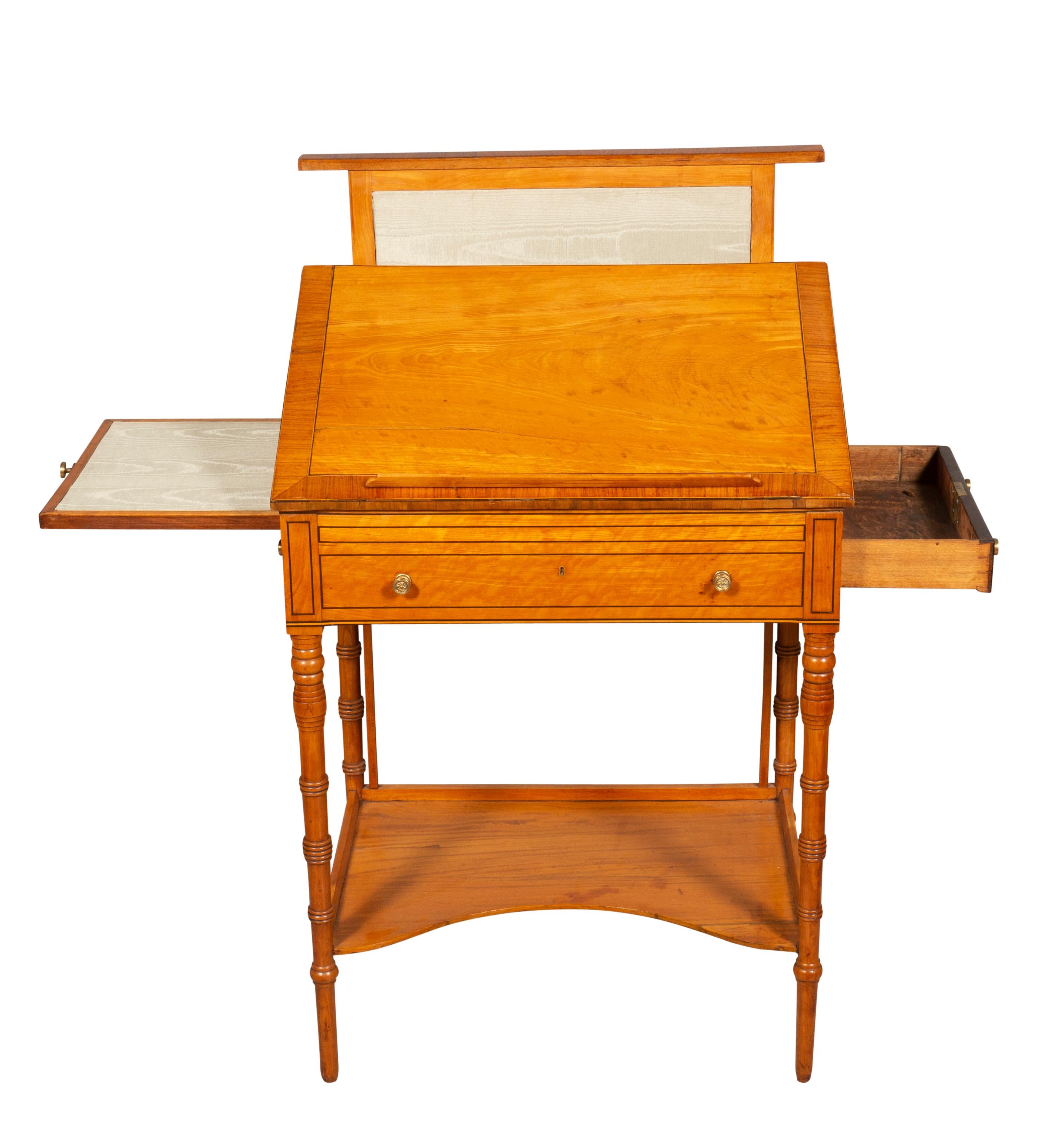 George III Satinwood And Tulipwood Work Table For Sale 5