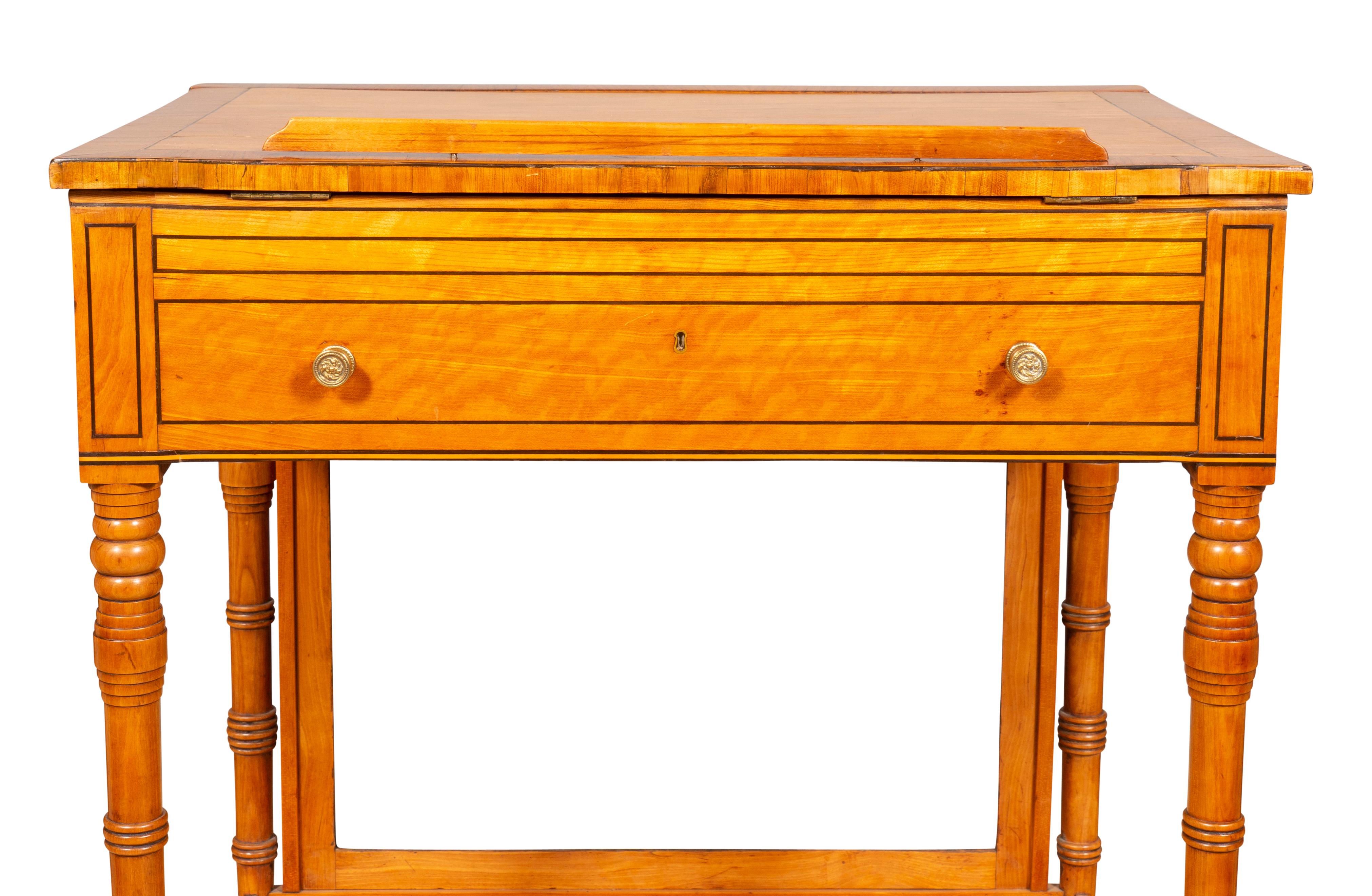 George III Satinwood And Tulipwood Work Table For Sale 7