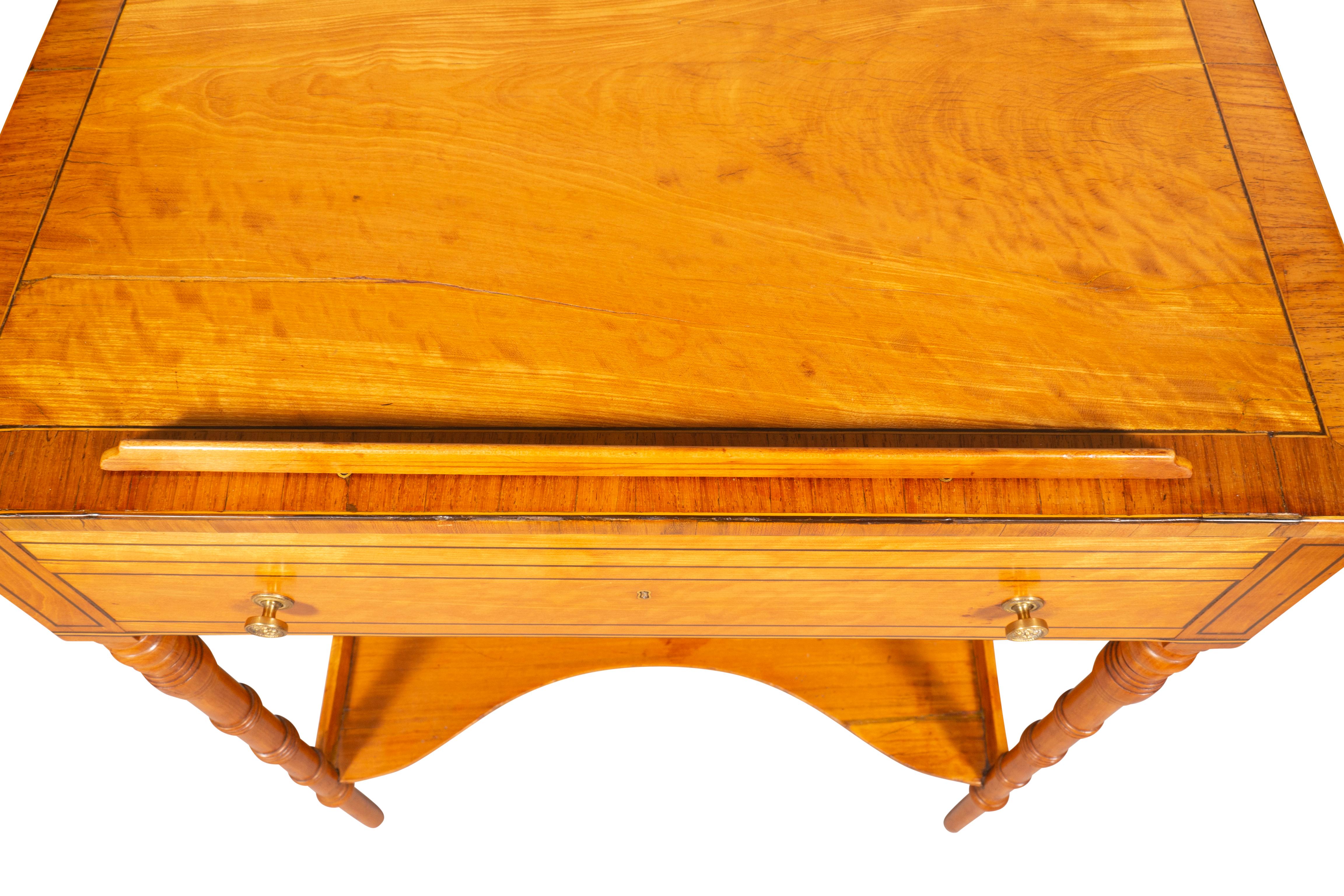 George III Satinwood And Tulipwood Work Table For Sale 13